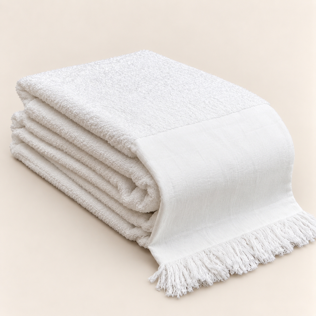 Premium⁺ , 100 % Pure Cotton, 60 double thread - Full Towel Double-Sided, Super Soft & Absorbent Ihram .