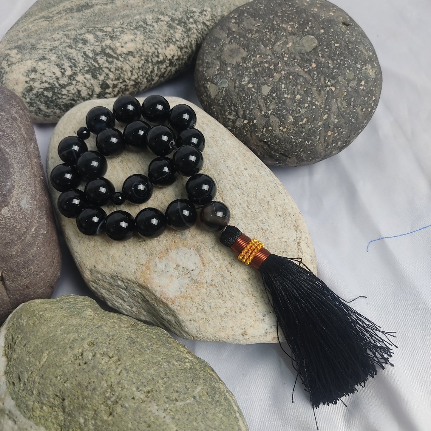 Black Aqeeq Tasbih 14 mm/21 Beads