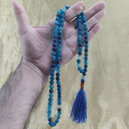 Blue Aqeeq Tasbih 10mm/33 Beads