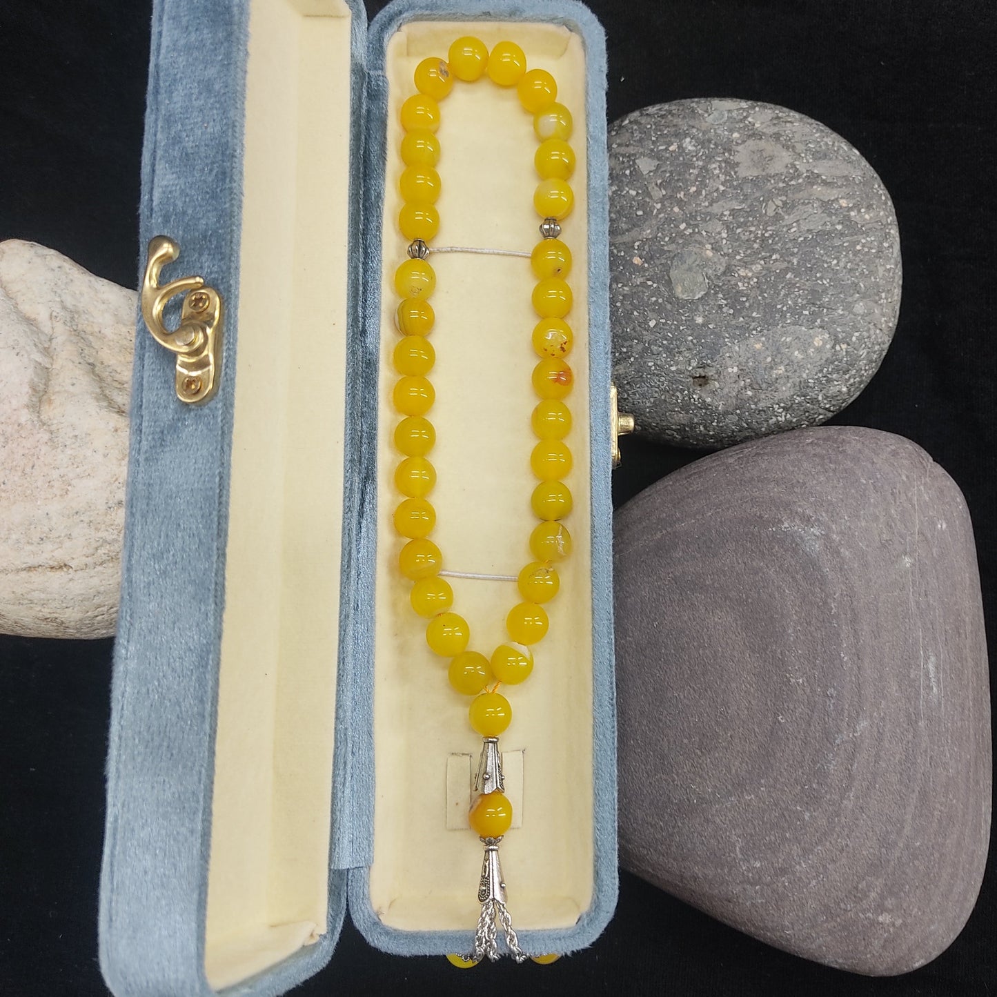 Zard Aqeeq Stone Tasbih 10mm/33 Beads