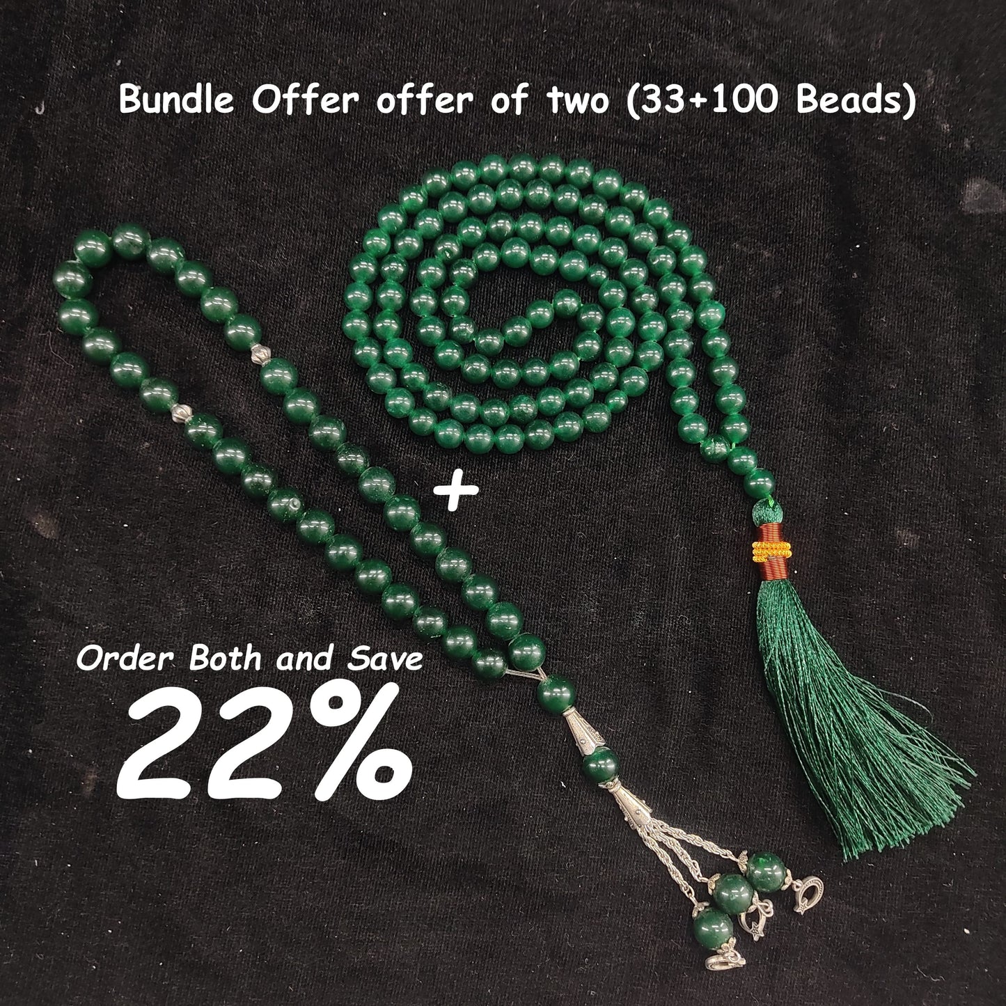 Green Aqeeq Stone Tasbeeh 10mm 33 beads