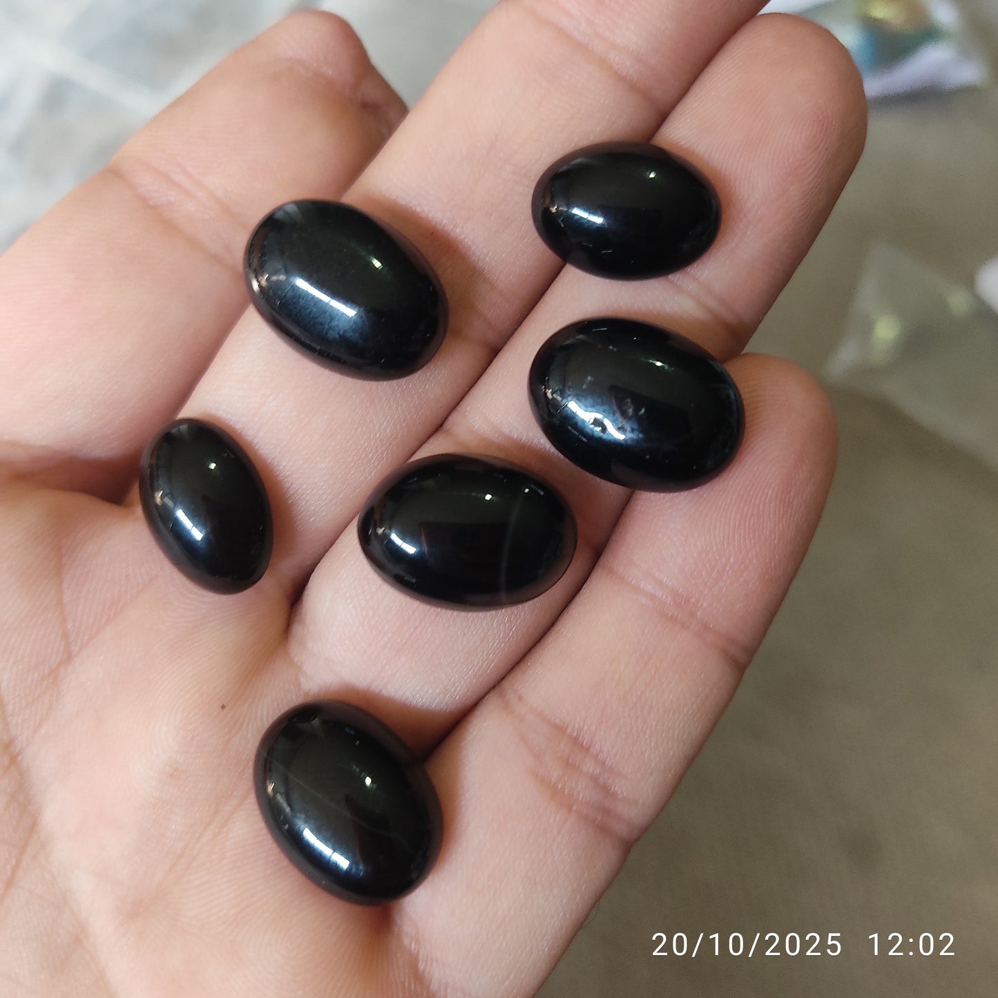 Black Aqeeq Stone (Irani ) Medium Size SA-106 (RS. 1250/Each)