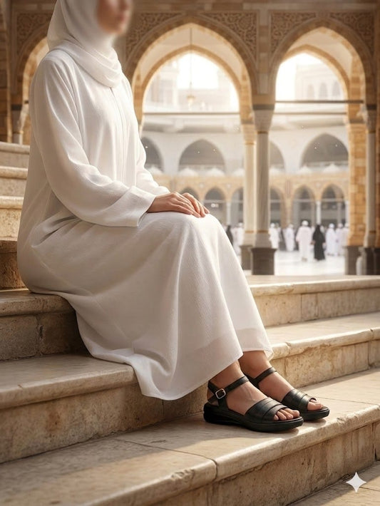 Stonage Exclusive, Ladies Hand made , Soft , Lightweight & Flat, Leather Sandals, Black Color