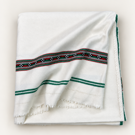 STONAGE Pasham-e-Herati — Kashmiri Pasham Shawl, Off-White Color