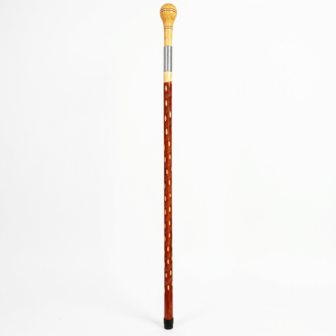 Heavy-Duty Wooden Walking Stick with Steel tube & Ergonomic Handle (Matka Handle)