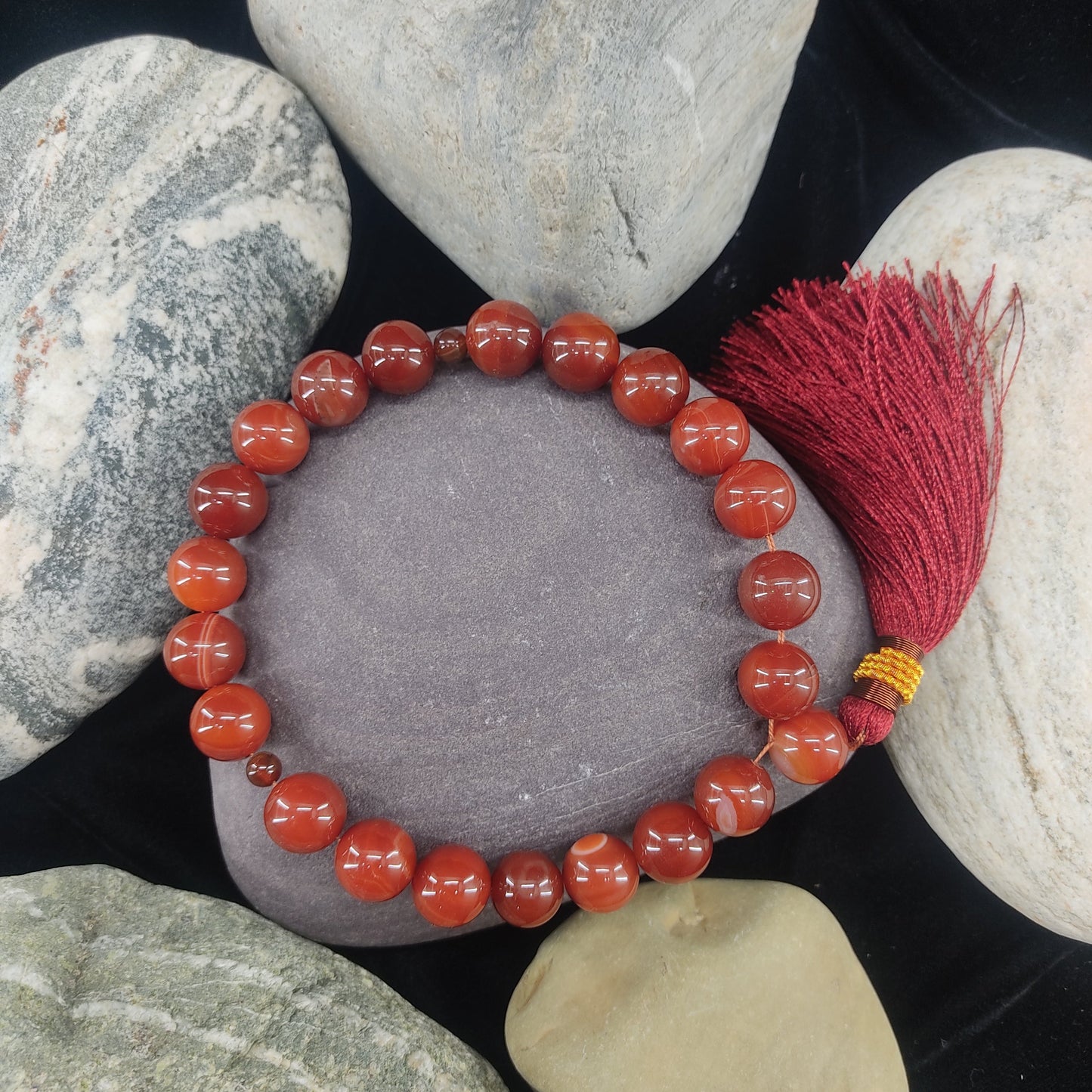 Red Aqeeq Stone Tasbih 14mm/21 Beads