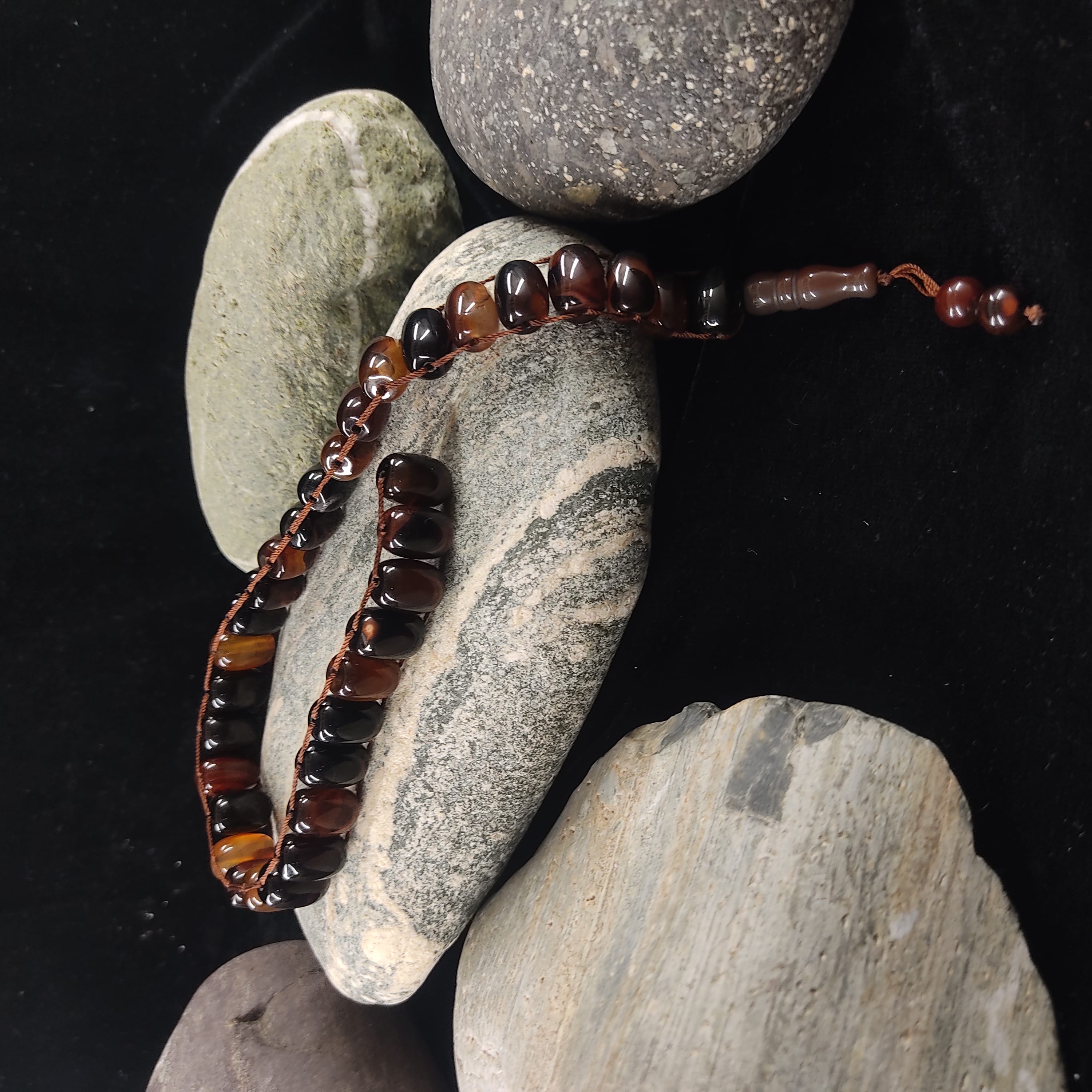 Brown Aqeeq  Stone Tasbeeh Turkish Style  12mm/33 Beads