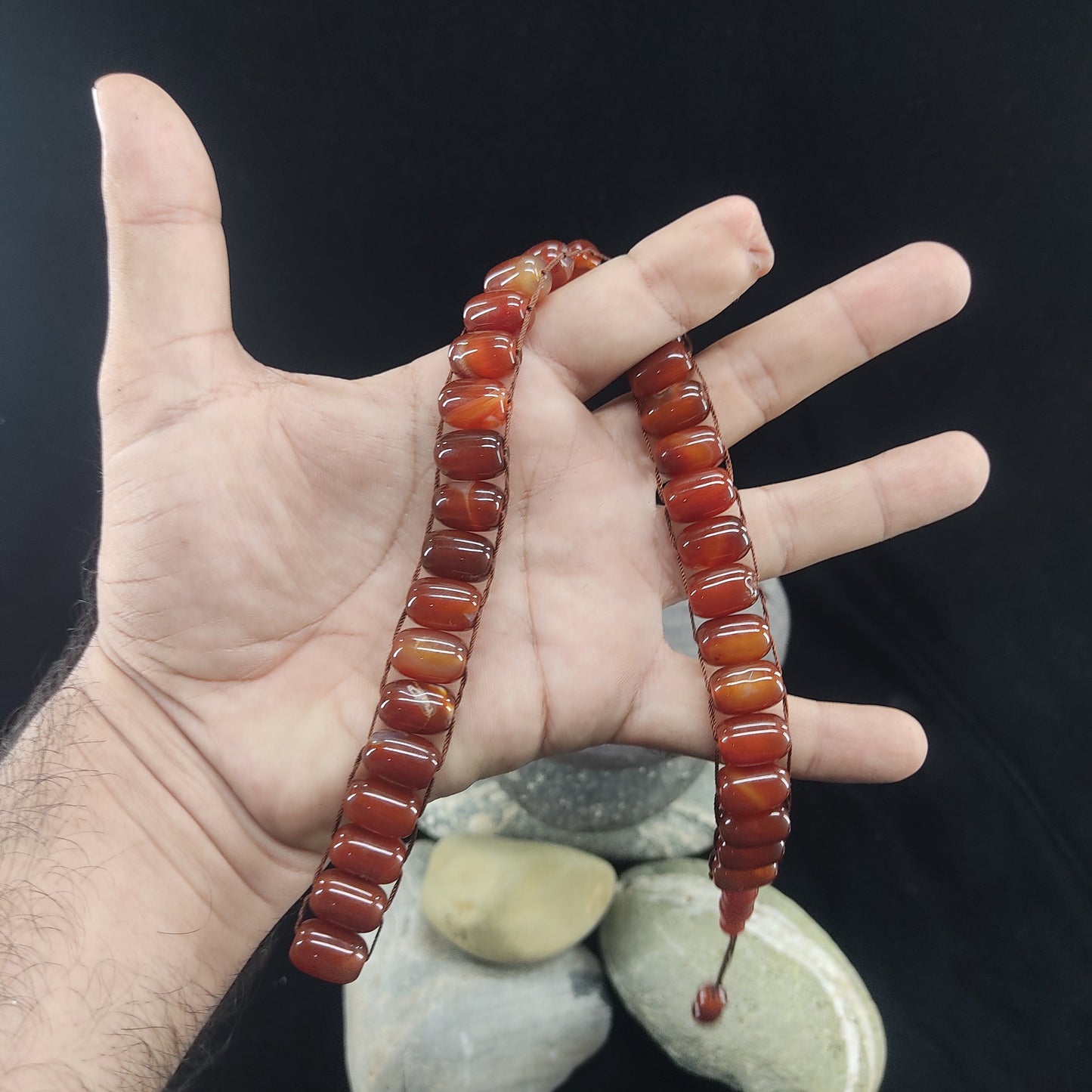 Yamni (Red) Aqeeq  Stone Tasbeeh Turkish Style  12mm/33 Beads