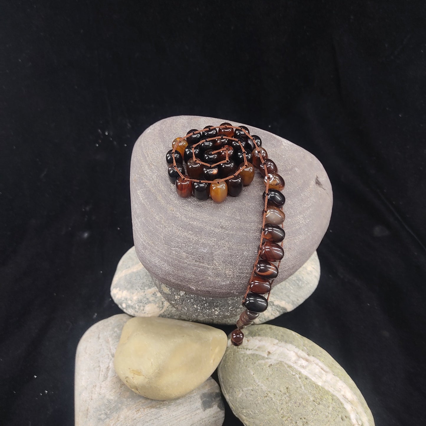 Brown Aqeeq  Stone Tasbeeh Turkish Style  12mm/33 Beads