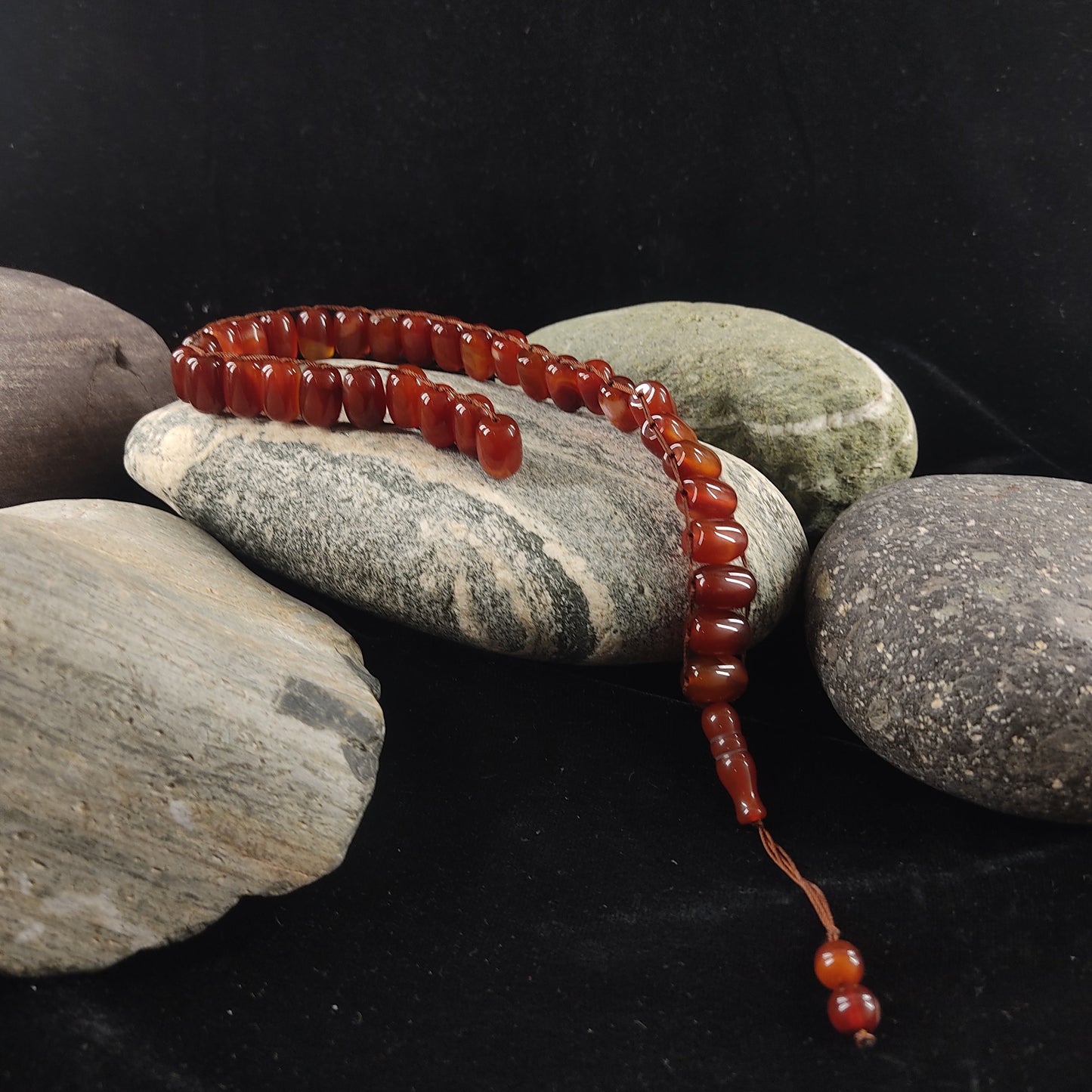Yamni (Red) Aqeeq  Stone Tasbeeh Turkish Style  12mm/33 Beads