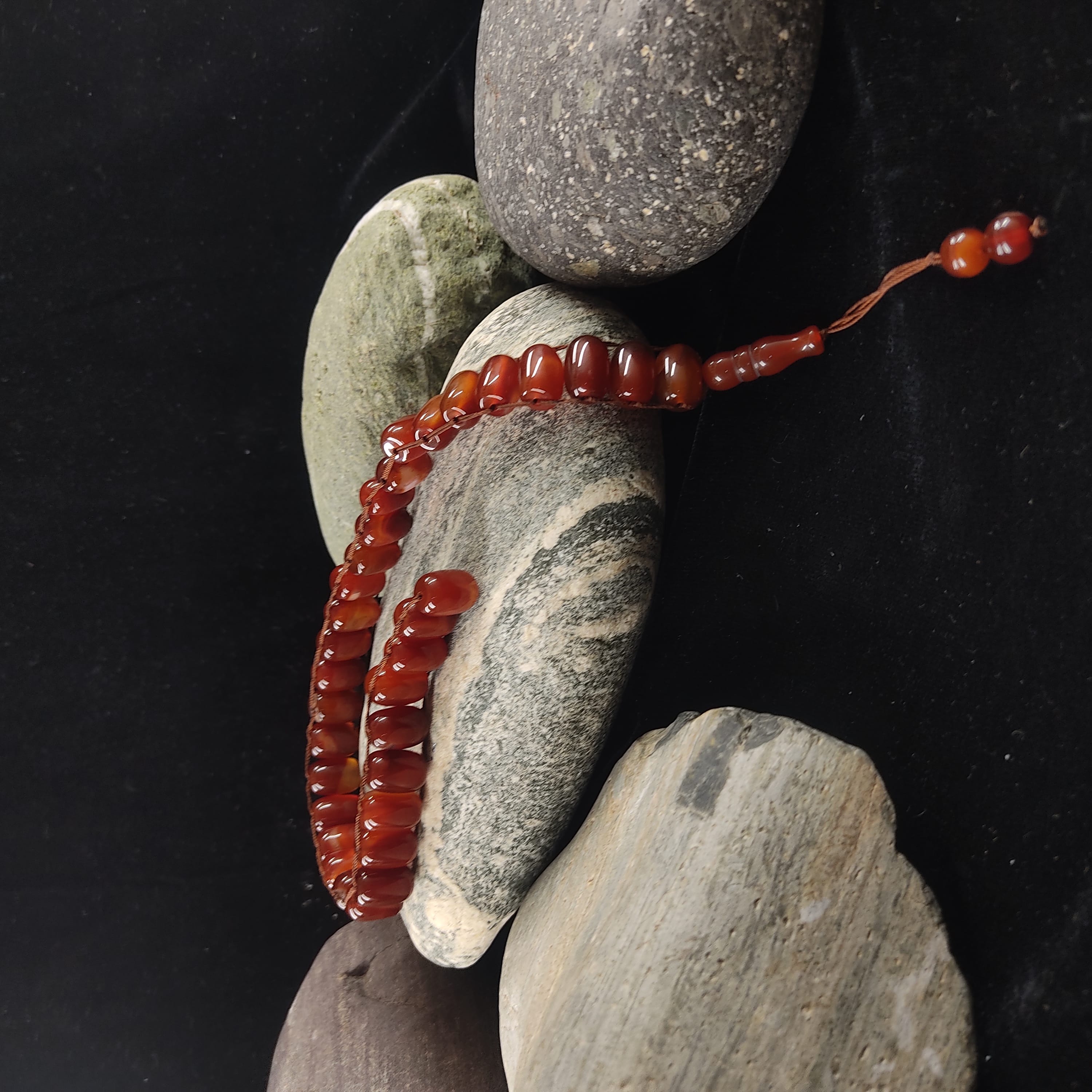 Yamni (Red) Aqeeq  Stone Tasbeeh Turkish Style  12mm/33 Beads