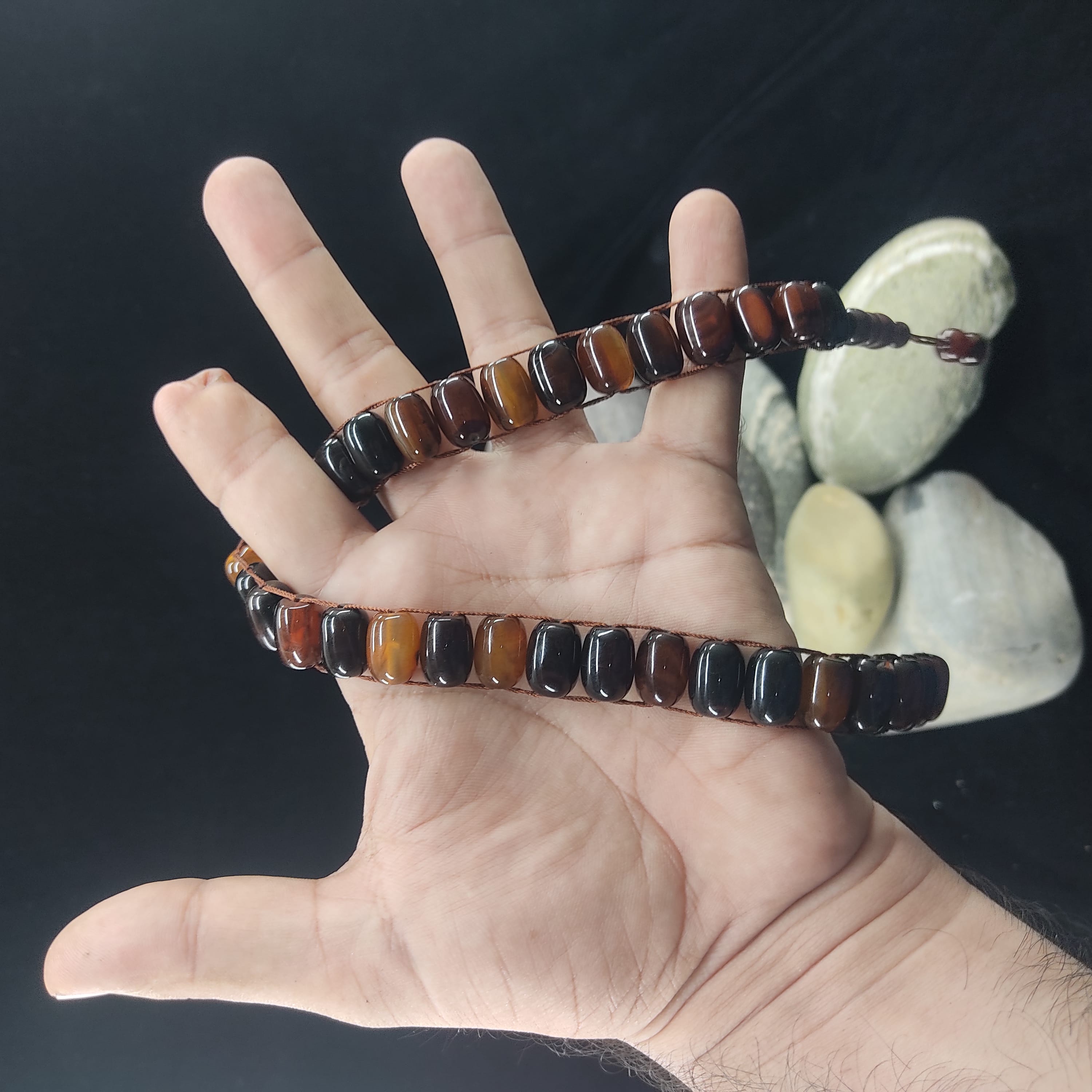 Brown Aqeeq  Stone Tasbeeh Turkish Style  12mm/33 Beads