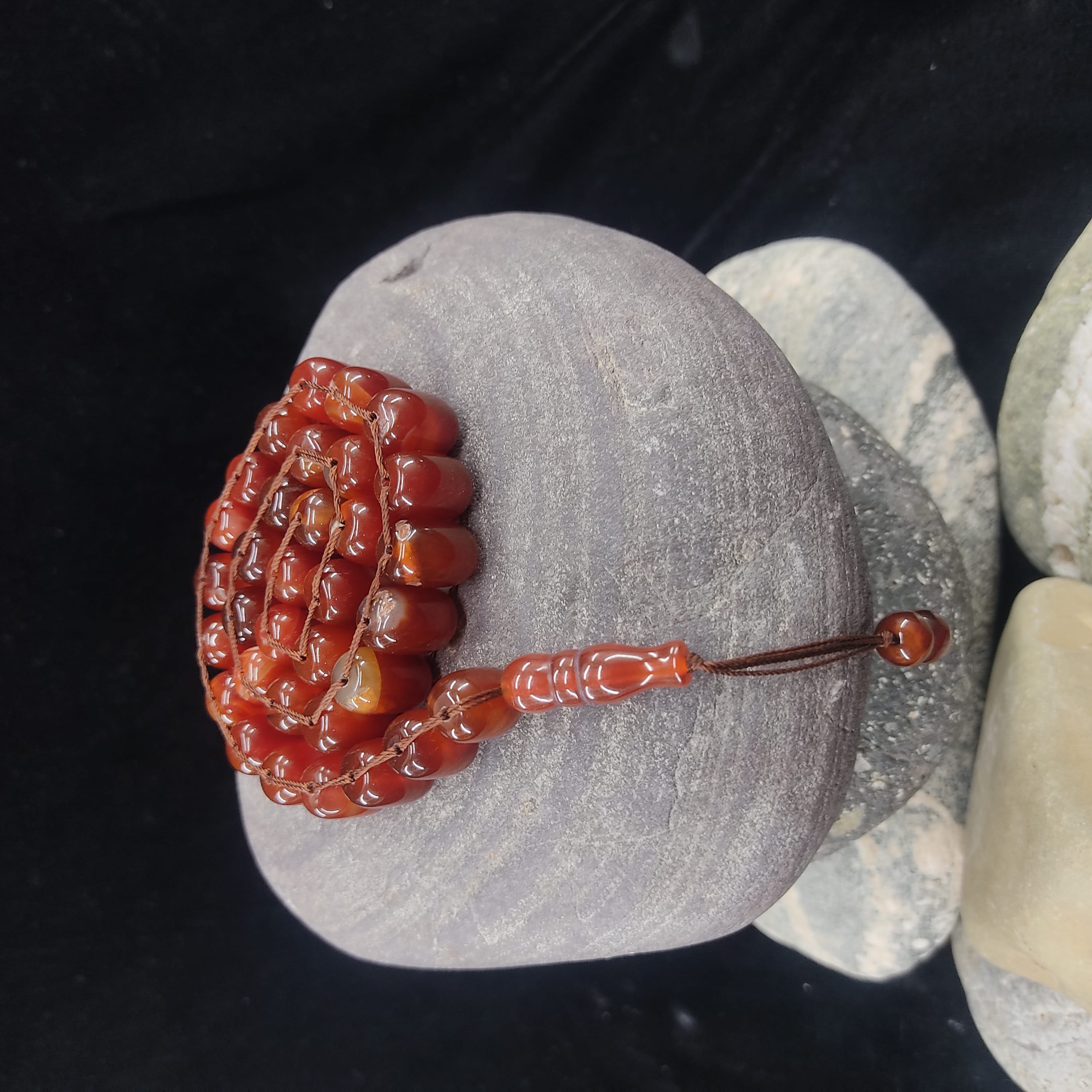 Yamni (Red) Aqeeq  Stone Tasbeeh Turkish Style  12mm/33 Beads