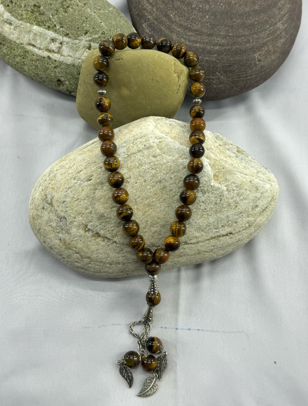 Tiger Eye Aqeeq Stone Tasbih 10mm Size / 33Beads