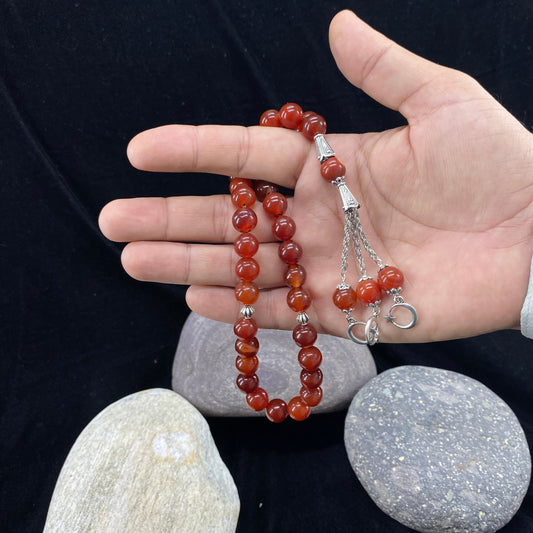 Yamni (Red)  Aqeeq Stone  Tasbih Collection