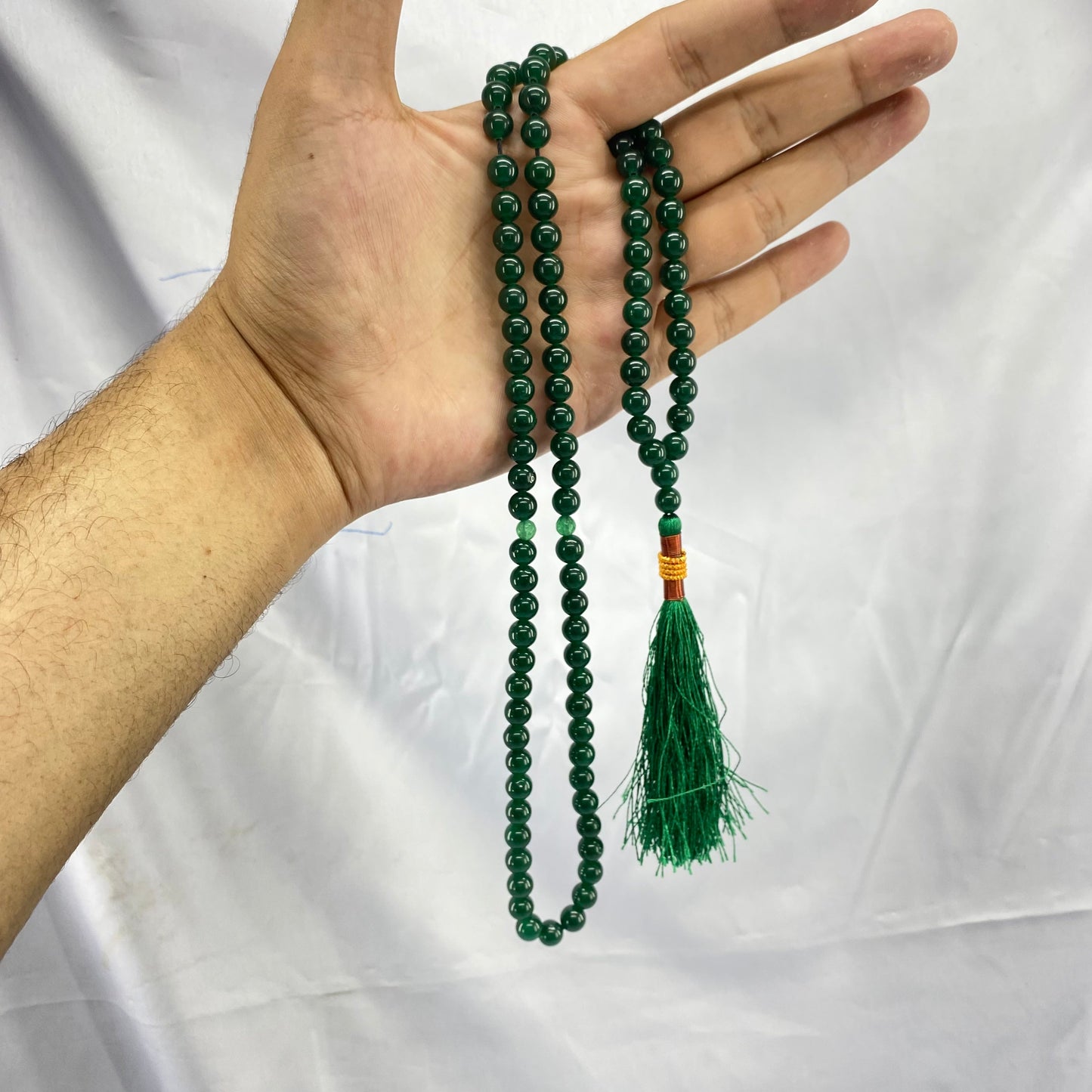 Green Aqeeq Stone  Tasbeeh 8mm 100 beads