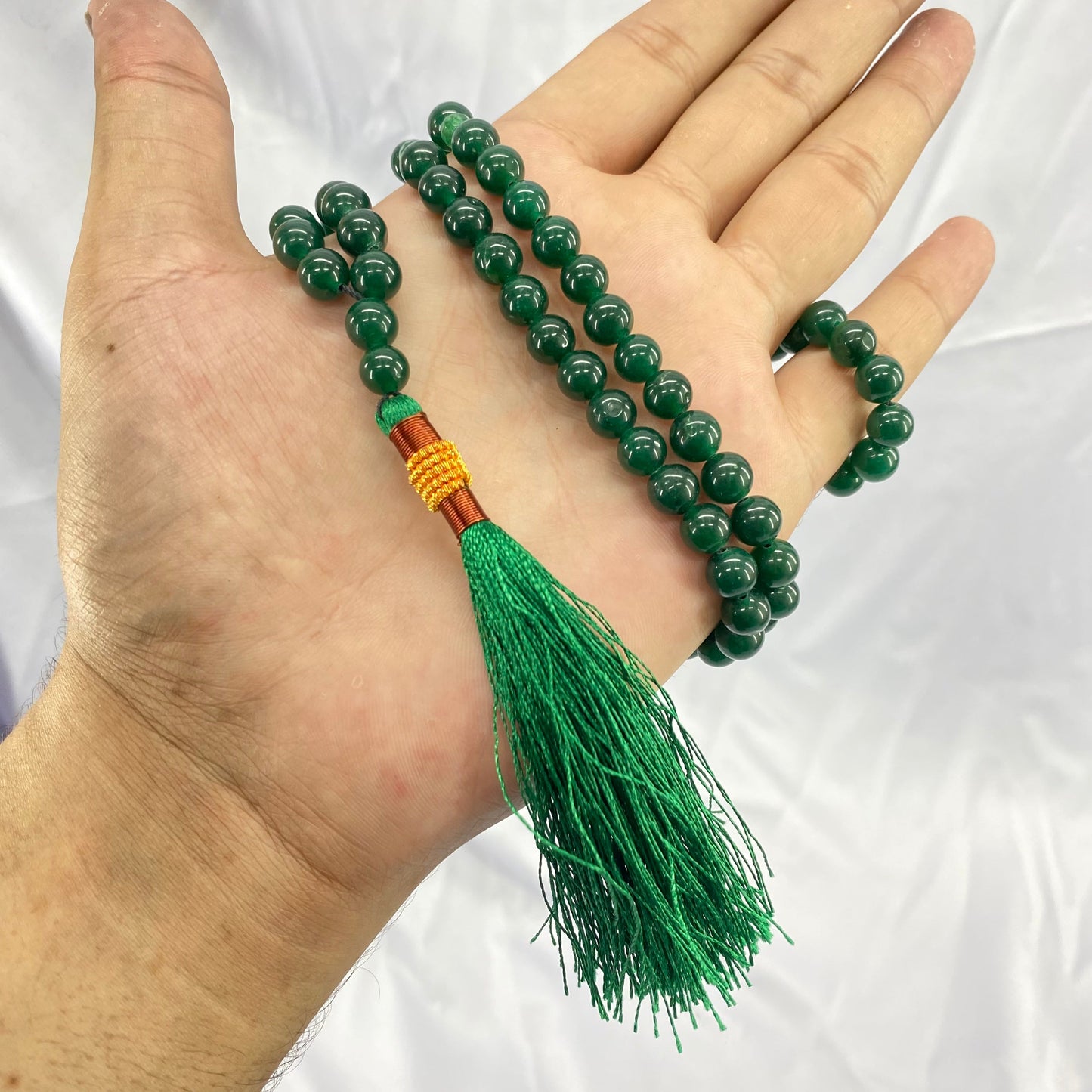Green Aqeeq Stone  Tasbeeh 8mm 100 beads
