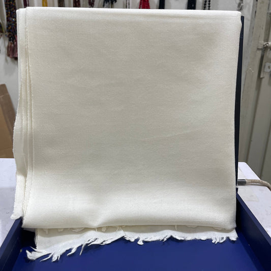 Shah-tosh Swati Shawls — Premium-Soft Elegance- Plain White