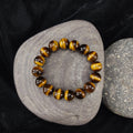 Tiger Eye  Stone Bracelet , Unisex, Free Size Fit for All( 16 Beads ,12mm size) Elastic