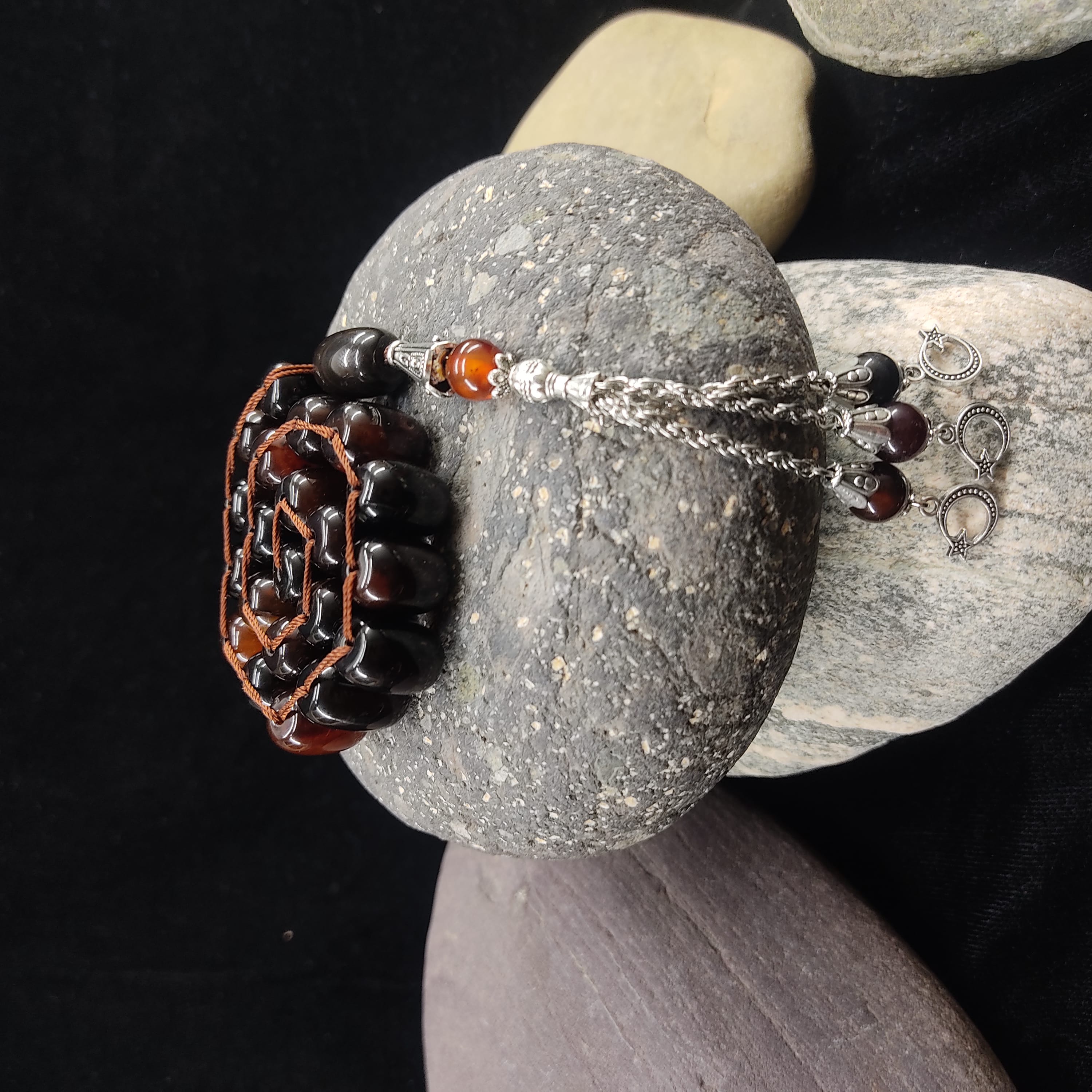 Brown Aqeeq  Stone Tasbeeh Turkish Style  12mm/21 Beads
