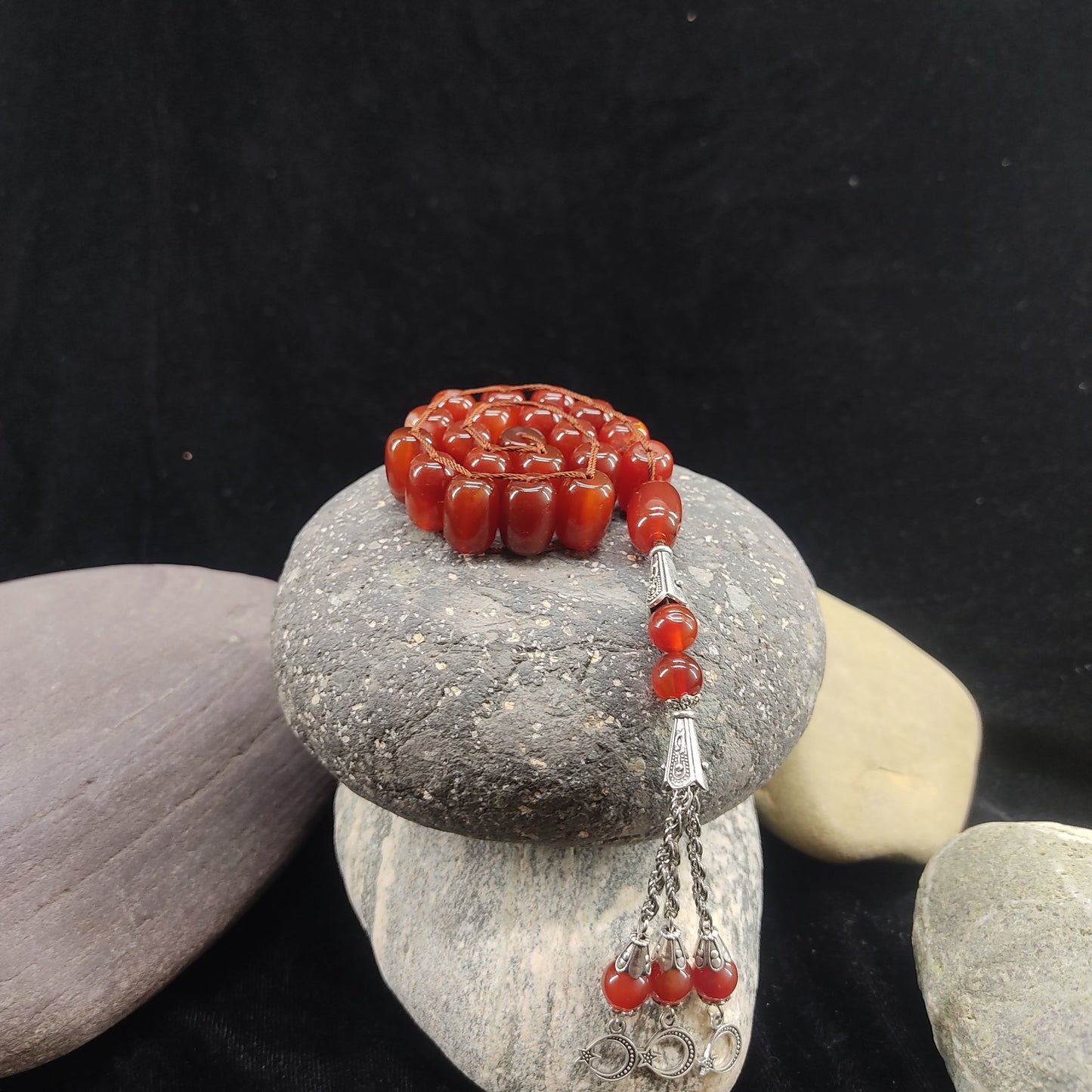 Yamni Aqeeq  Stone Tasbeeh Turkish Style  12mm/21 Beads