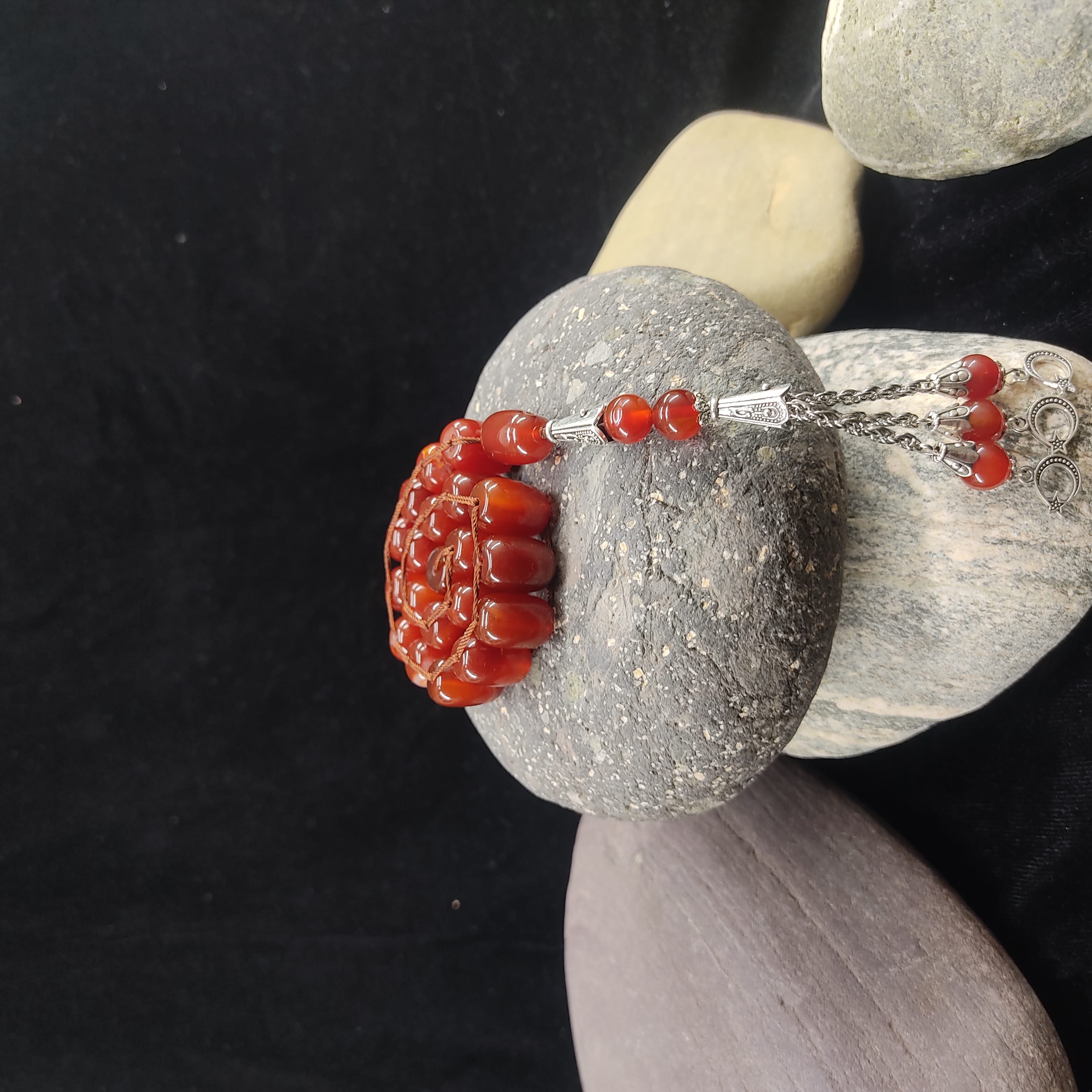 Yamni Aqeeq  Stone Tasbeeh Turkish Style  12mm/21 Beads