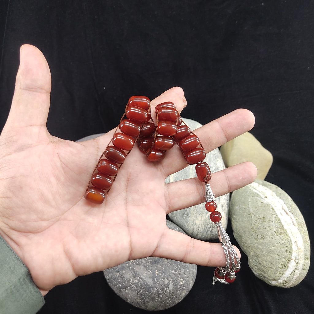 Yamni Aqeeq  Stone Tasbeeh Turkish Style  12mm/21 Beads