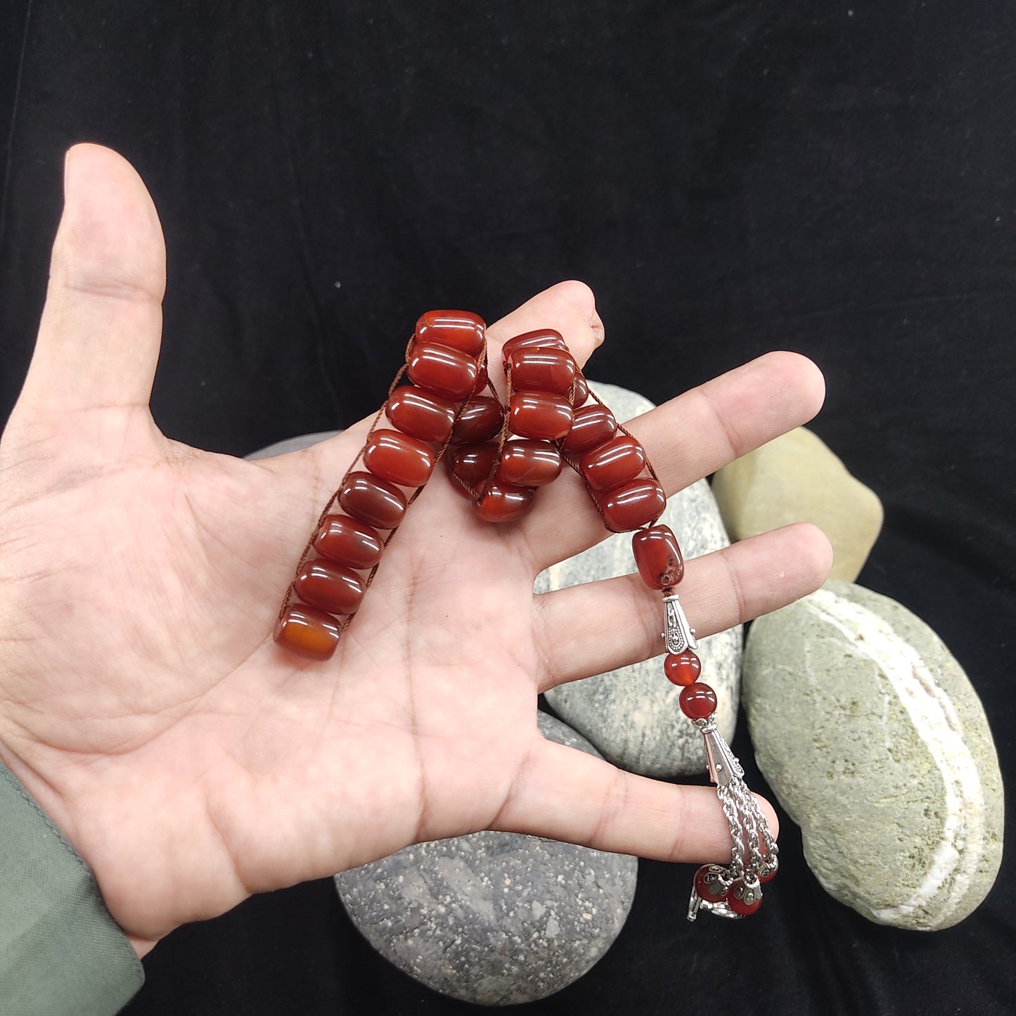 Yamni Aqeeq  Stone Tasbeeh Turkish Style  12mm/21 Beads