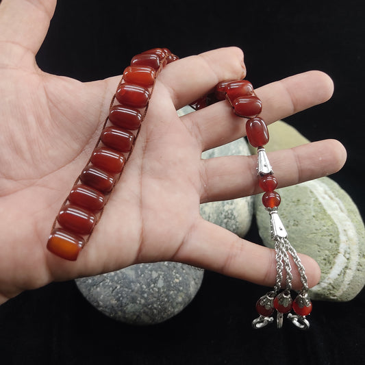 Yamni Aqeeq  Stone Tasbeeh Turkish Style  12mm/21 Beads