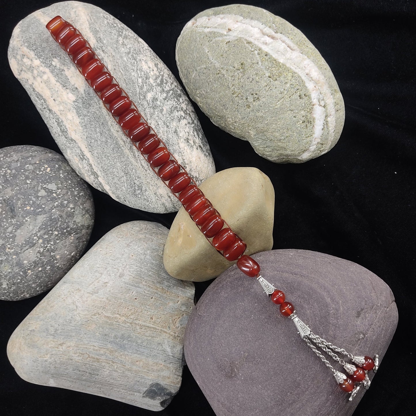 Yamni Aqeeq  Stone Tasbeeh Turkish Style  12mm/21 Beads