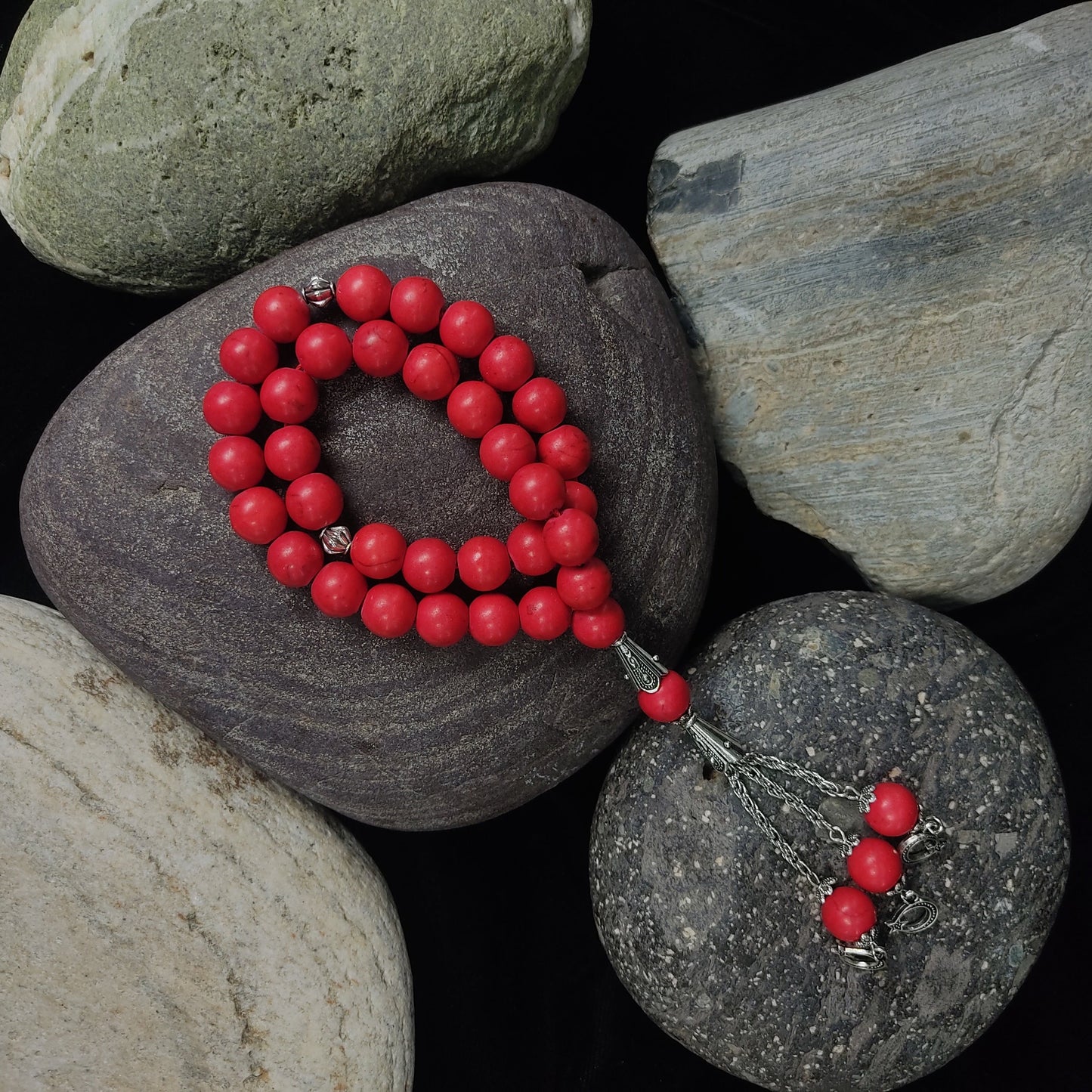 Red Feroza  Tasbih 10mm/33 Beads