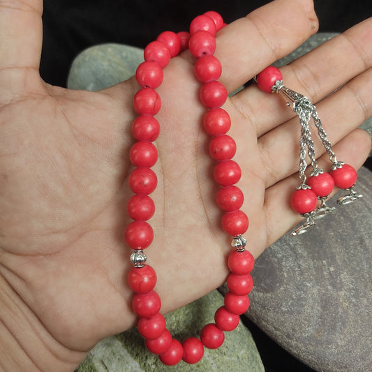 Red Feroza  Tasbih 10mm/33 Beads
