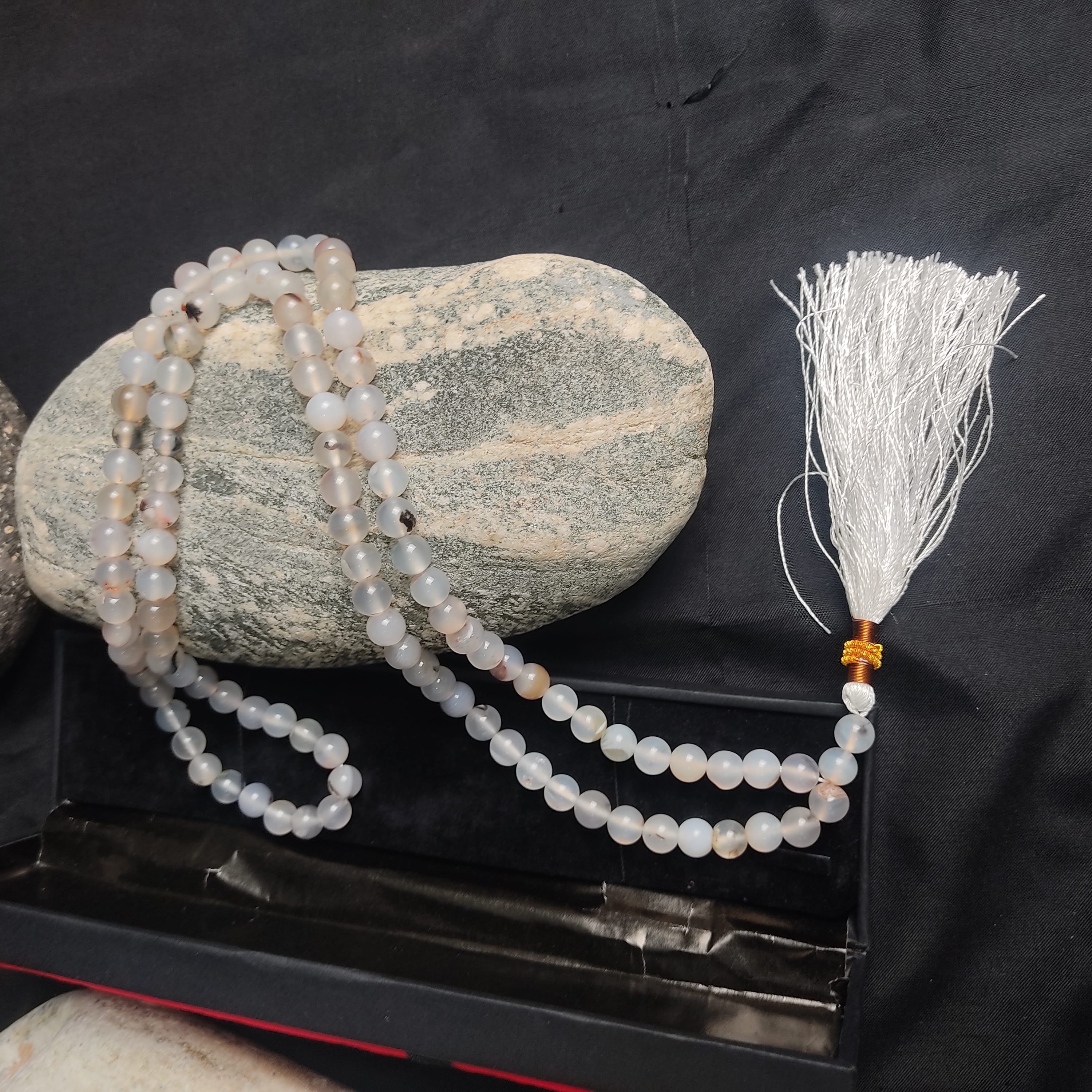 White Aqeeq Stone Tasbeeh Collection.