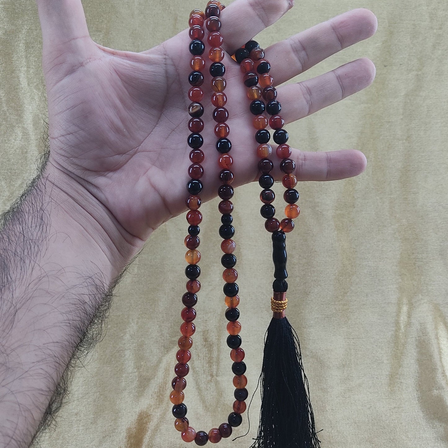 Red & Black  (Sulamaini)  Aqeeq Stone Tasbih  Collection