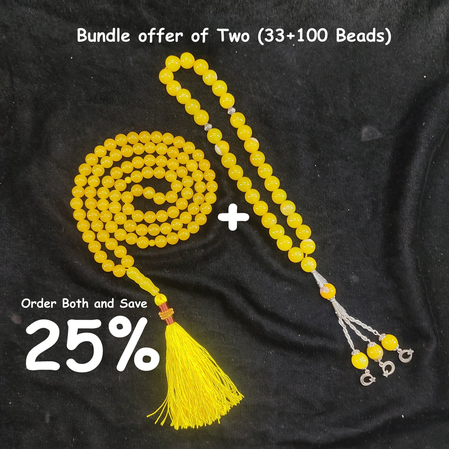 Zard Aqeeq  Stone Tasbih 10mm/33 Beads