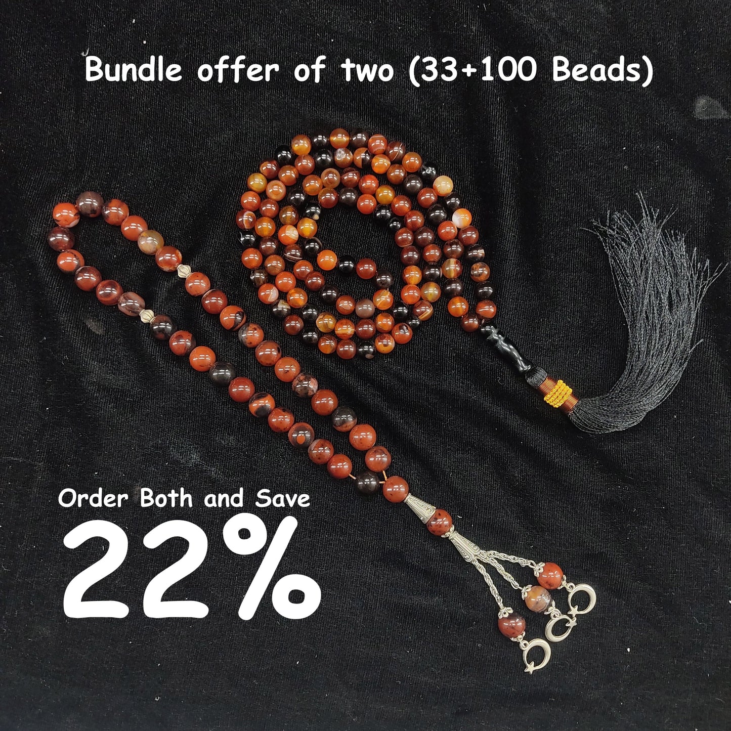 Mukhanwan ( Sulaimani)  Aqeeq Stone Tasbeeh