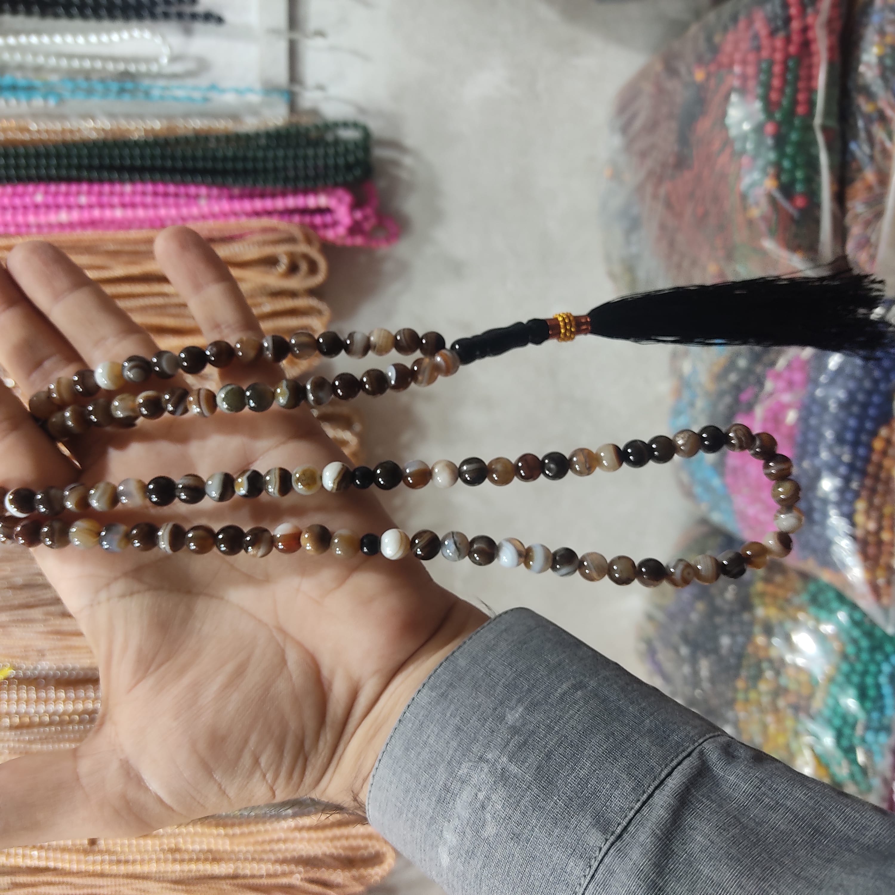 Brown Sulaimani  Aqeeq Stone  Tasbeeh 8mm 100 beads