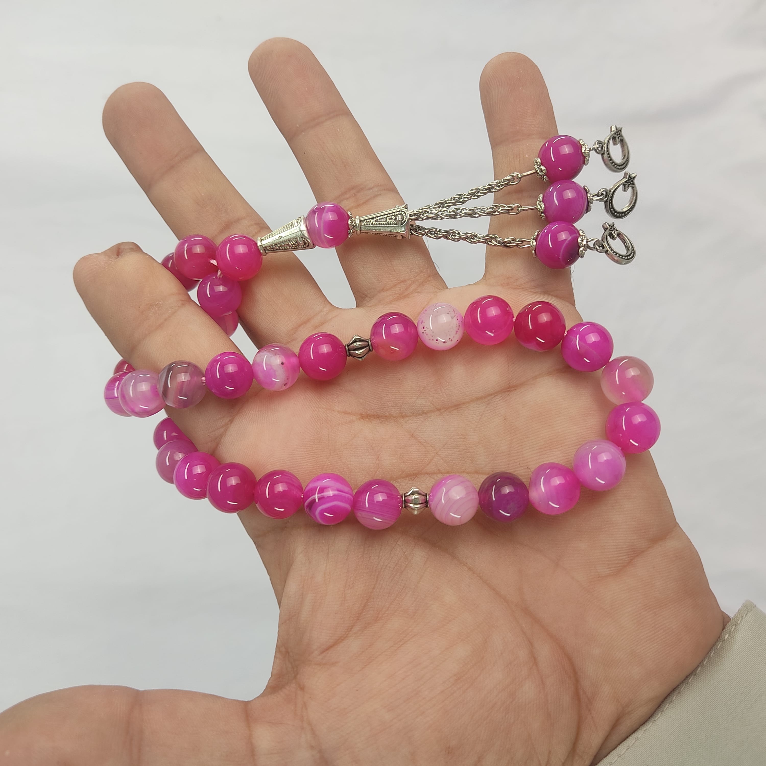 Pink Stone Tasbeeh 10mm 33 beads