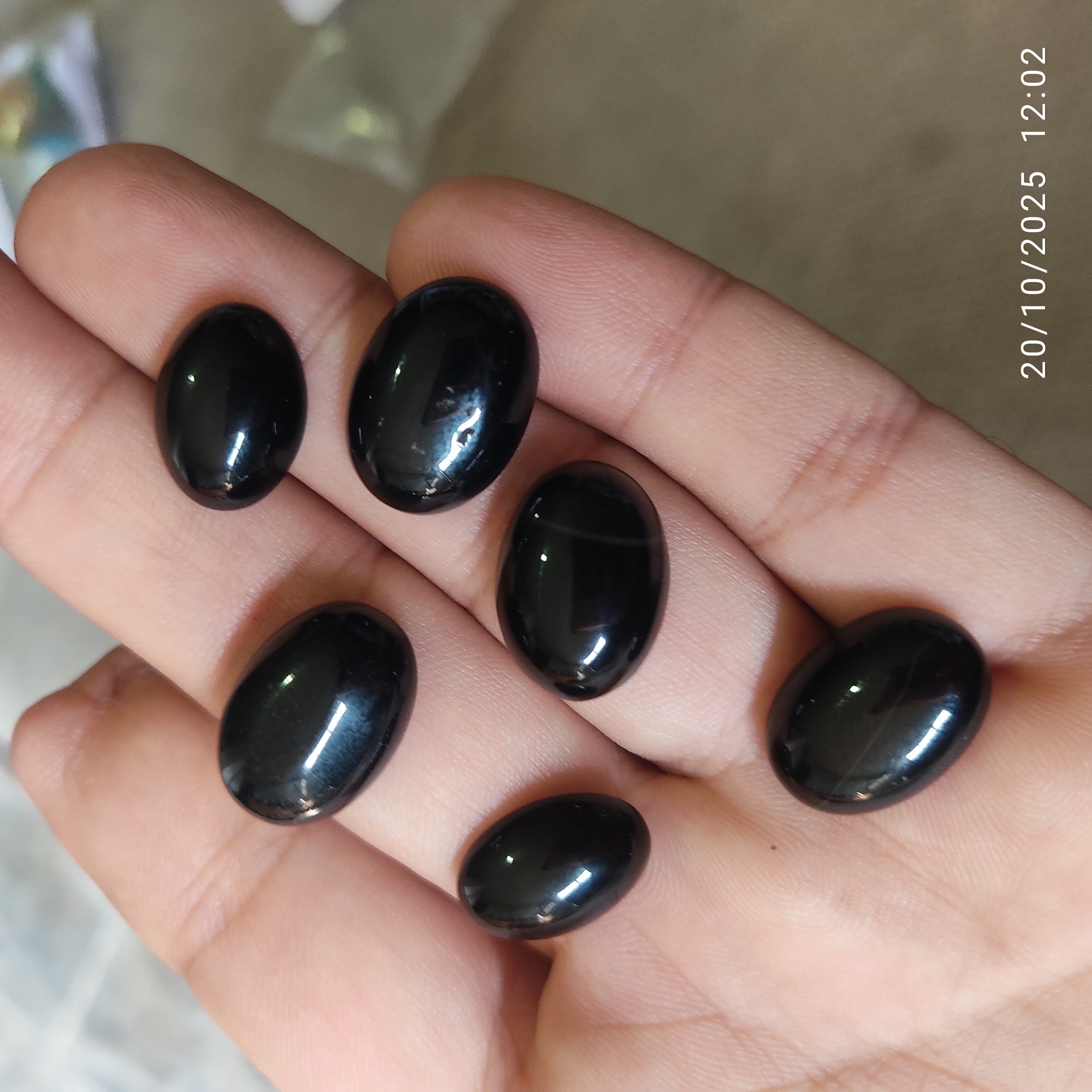 Black  Aqeeq Stone (Irani ) Medium Size SA-106 (RS. 1250/Each)