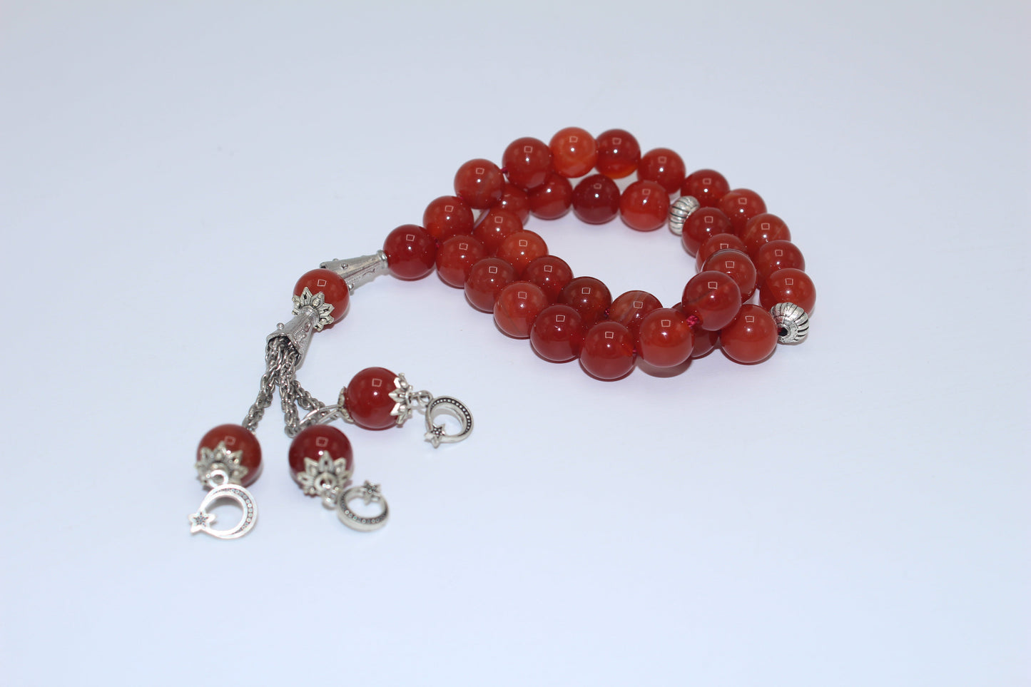 Red Aqeeq Stone  Tasbih 10mm/33 Beads