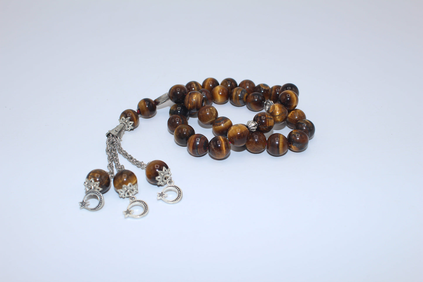 Tiger Eye Aqeeq Stone Tasbih 10mm Size / 33Beads