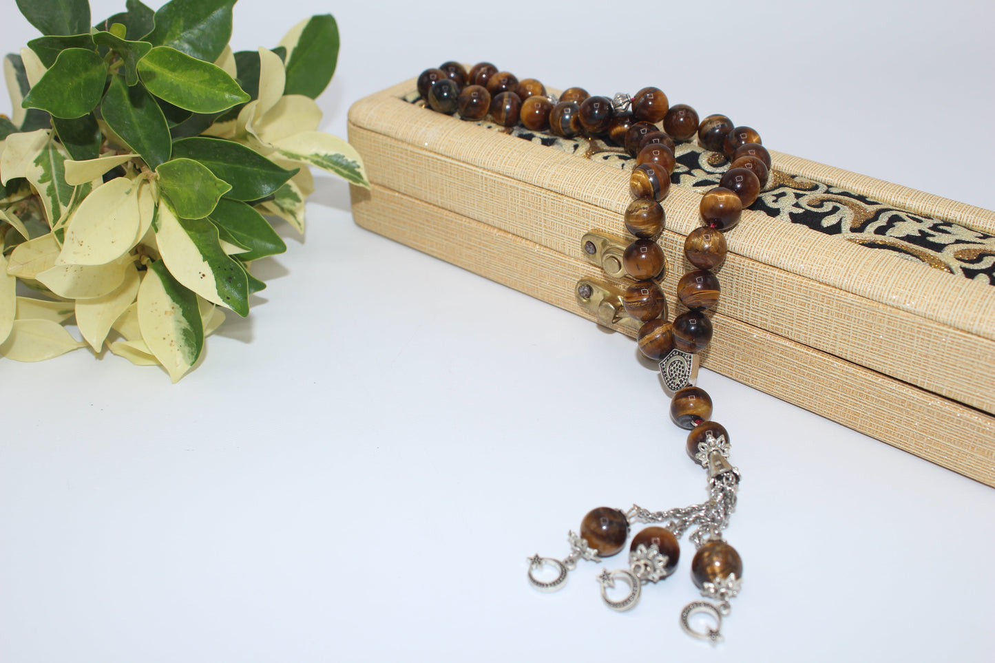 Tiger Eye Aqeeq Stone Tasbih 10mm Size / 33Beads