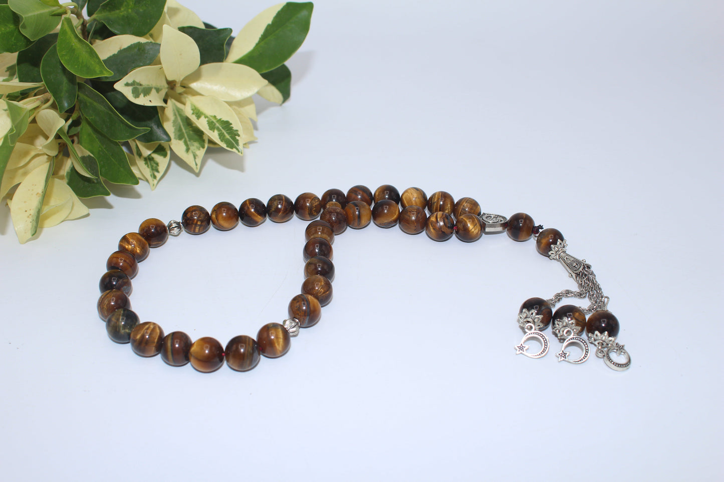 Tiger Eye Aqeeq Stone Tasbih 10mm Size / 33Beads