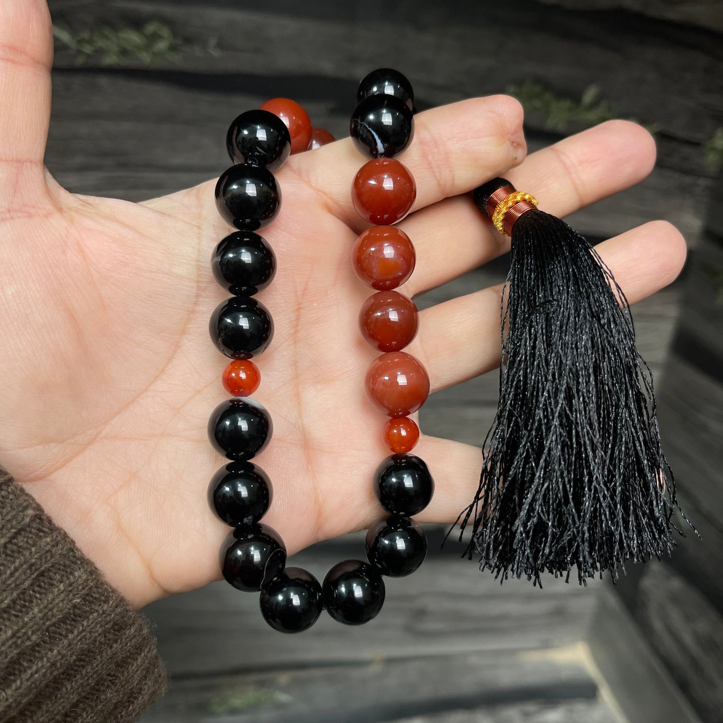 Red & Black  (Sulamaini)  Aqeeq Stone Tasbih  Collection