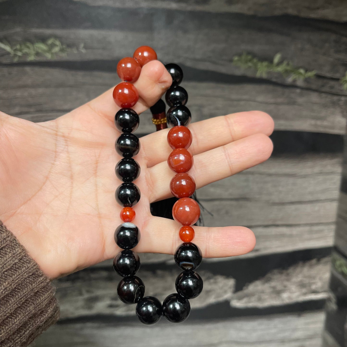 Red & Black  (Sulamaini)  Aqeeq Stone Tasbih  Collection