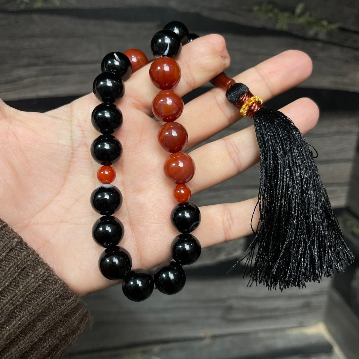 Red & Black  (Sulamaini)  Aqeeq Stone Tasbih  Collection