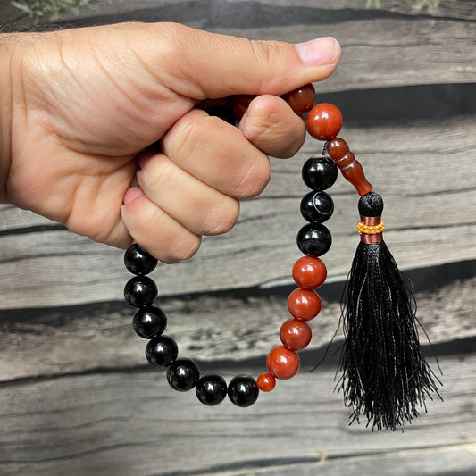 Red & Black  (Sulamaini)  Aqeeq Stone Tasbih  Collection