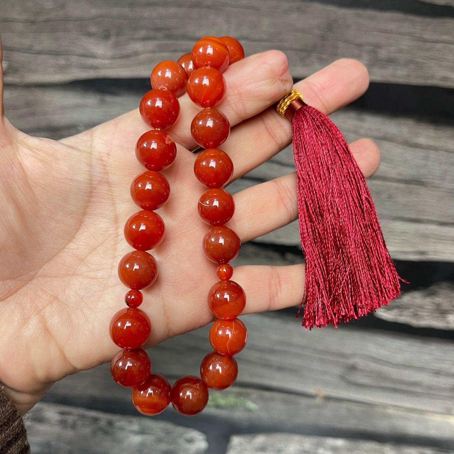 Yamni (Red)  Aqeeq Stone  Tasbih Collection