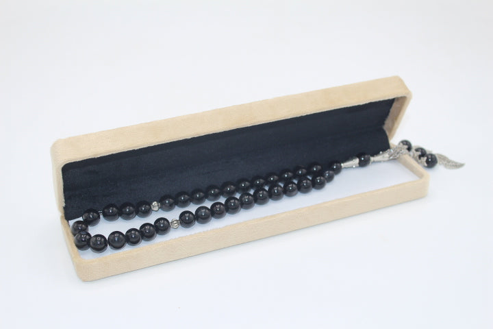 Black Aqeeq Tasbih 10mm/33 Beads