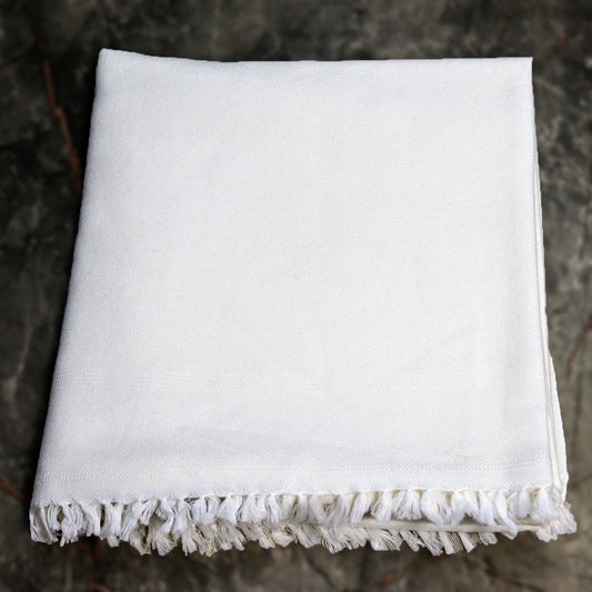 72 Double Wool Plan -White Swati Shawl